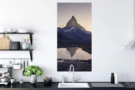 Affiche Le Cervin et le Riffelsee au lever du soleil en Suisse - 60x120 cm