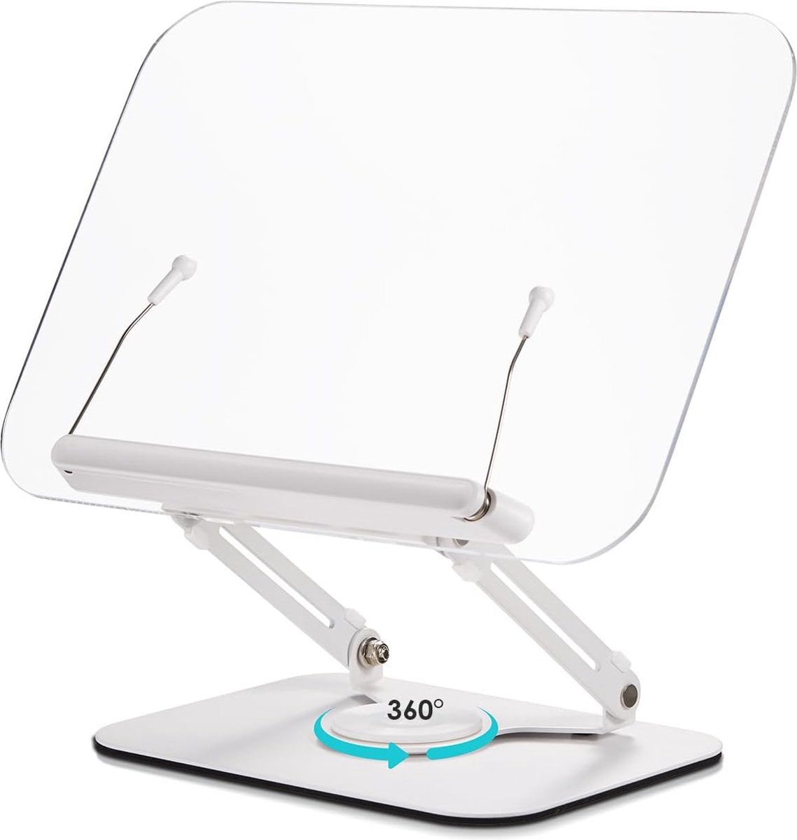 Support De Livre Rotatif 360° En Bois Avec Pinces - Pour Recettes, Partitions, Tablette, Bureau Ou Cuisine - 10