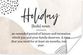Poster Woordenboek - Vakantie - Quote - 120x80 cm