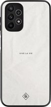 Casimoda® hoesje - Geschikt voor Samsung Galaxy A13 4G - Vive La Vie - Zwart TPU Backcover - Tekst - Grijs