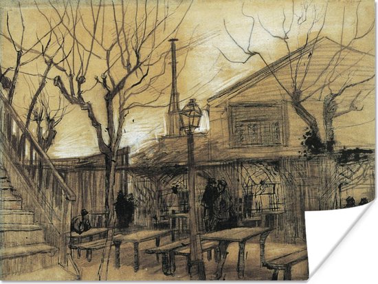 Poster Tuinrestaurant la Guinguette in Montmartre - Vincent van Gogh - 120x90 cm