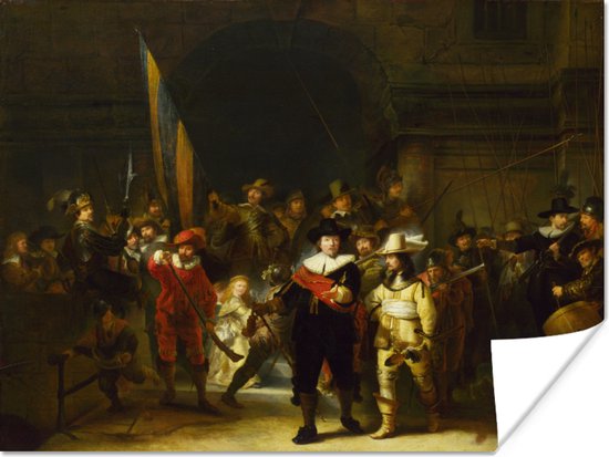 Poster De Nachtwacht - Rembrandt van Rijn - 120x90 cm