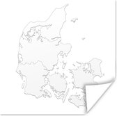 Poster Zwart-wit illustratie van een wit Denemarken - 75x75 cm