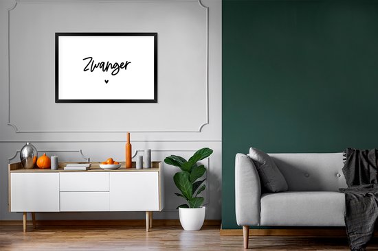 Cadre photo avec affiche - Proverbes - Enceinte - Maman - Citations - 90x60 cm - Cadre pour affiche