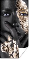 Affiche Femme - Or - Zwart - Maquillage - Luxe - 20x40 cm