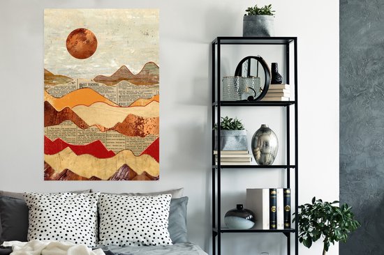 Affiche Vintage - Journal - Bronze - Abstrait - Paysage - Couleurs - 80x120 cm