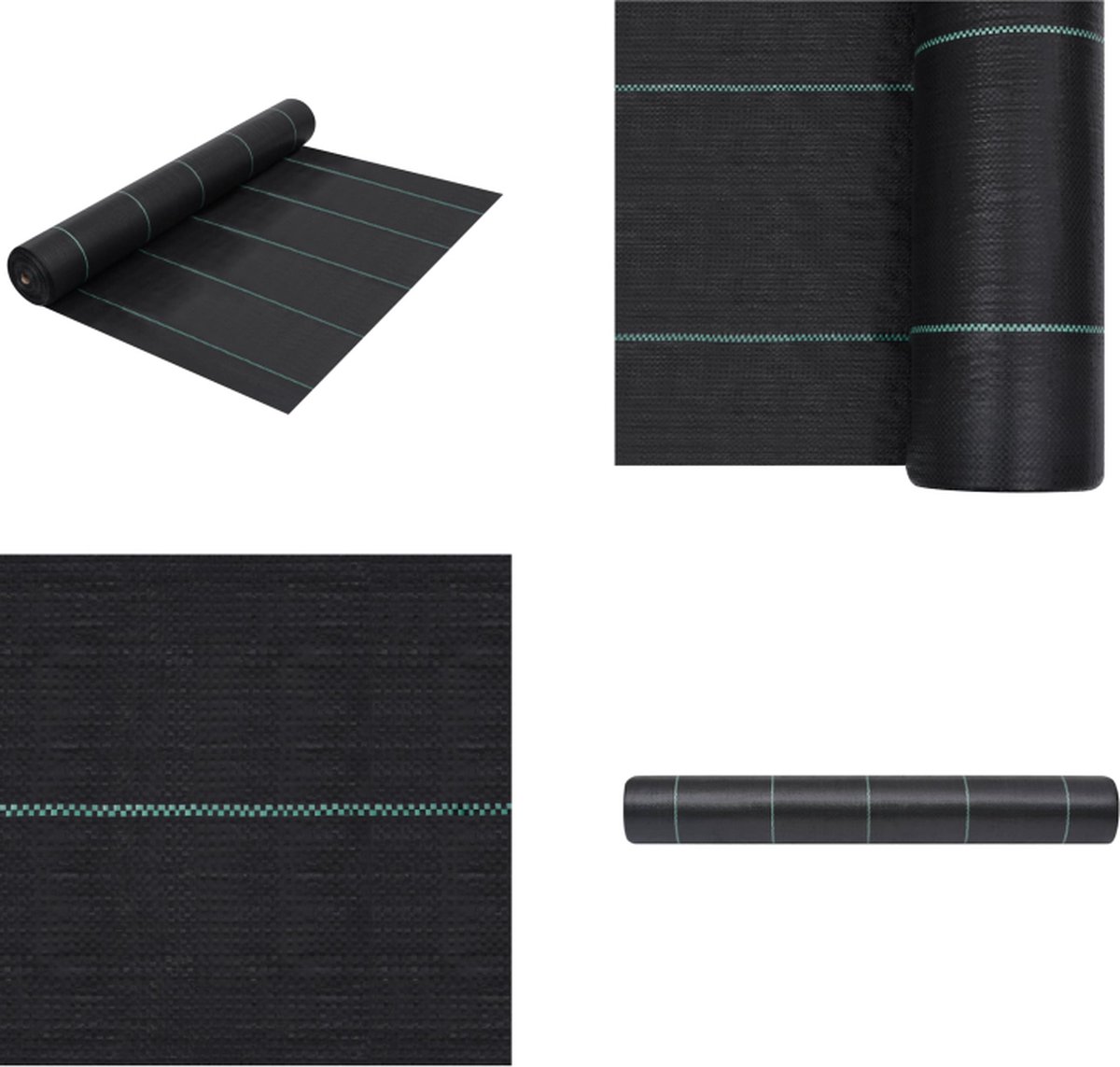 VidaXL Worteldoek 1x100 m PP zwart Onkruiddoek Onkruiddoeken Doek Doeken