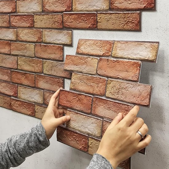 wiksite Stenbehang, steenbehang, steenlook, 3D-zelfklevende wandpanelen