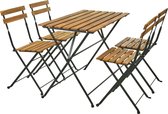 Relaxwonen - Set de bistro - 5 pièces - 4 chaises - table de jardin