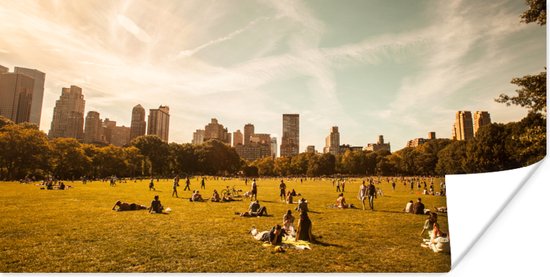 Central Park zonnig Poster 160x80 cm - Foto print op Poster (wanddecoratie woonkamer / slaapkamer) / Amerikaanse steden Poster