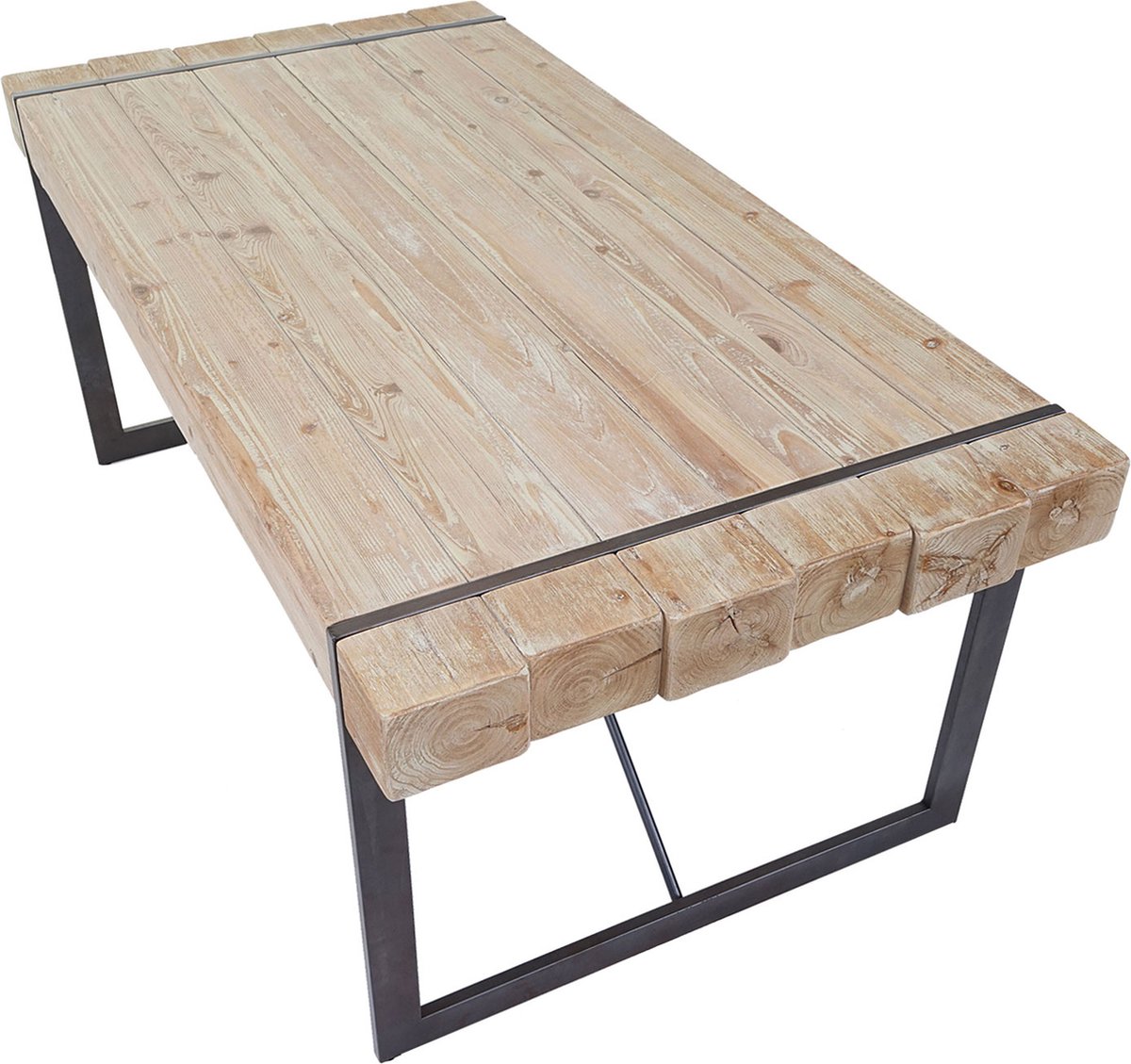 Cosmo Casa Eetkamertafel - Eettafel - Rustieke massief dennenhout - Gecertificeerd - Natuurlijk 80x200x90cm Bruin