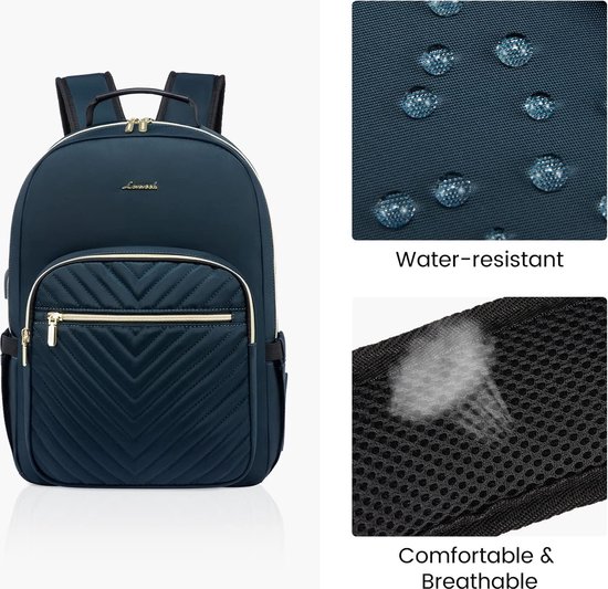 Sac à Dos VNINE 15,6" étanche - Pour Ordinateur, Travail, Voyage, Université - Homme/femme