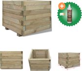 vidaXL Plantenbak verhoogd vierkant 50x50x40 cm hout Bloempot Inclusief Houtreiniger en verfrisser