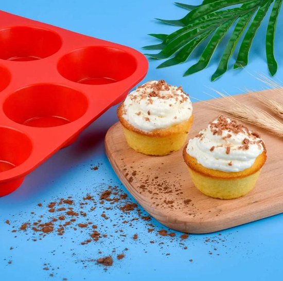 24 stuks Siliconen Mini Muffin Bakvorm ⌀ 5 cm- Cupcakes - 24 stuks - Blauw - cupcake vormpjes - Rood - Merkloos