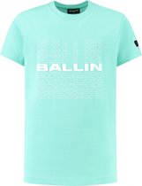 Ballin Amsterdam - Jongens Slim fit T-shirts Crewneck SS - Dark Mint - Maat 10