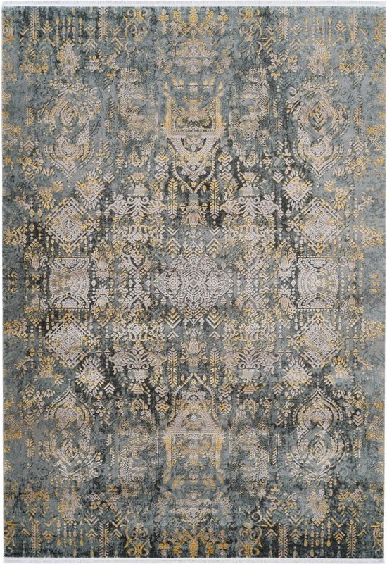 Lalee Orsay | Modern Vloerkleed Laagpolig | Grey Yellow | Tapijt | Karpet | Nieuwe Collectie 2024 | Hoogwaardige Kwaliteit | 120x170 cm