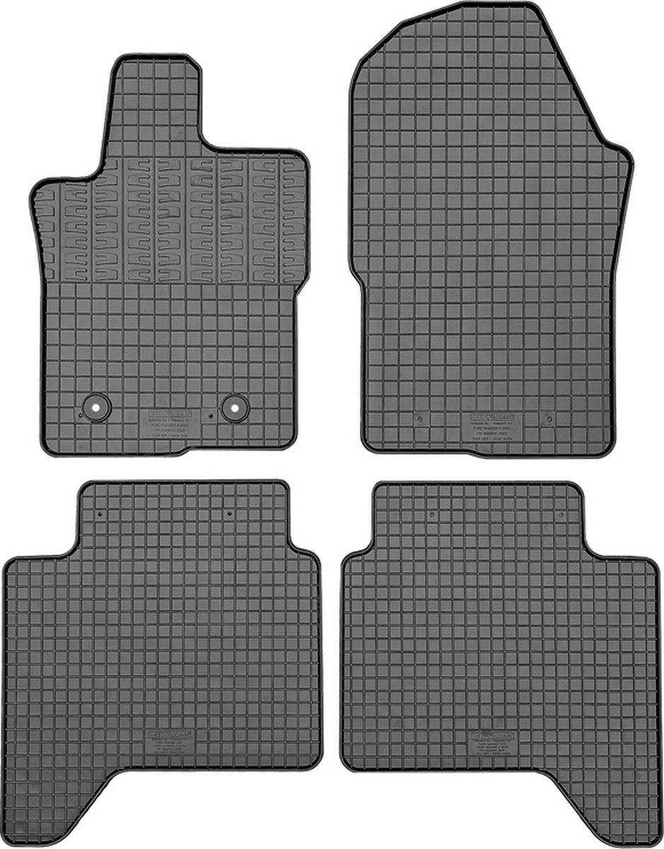 Rubber matten passend voor Volkswagen Amarok 2022- & Ford Raptor II 2022- (4-delig + montagesysteem)