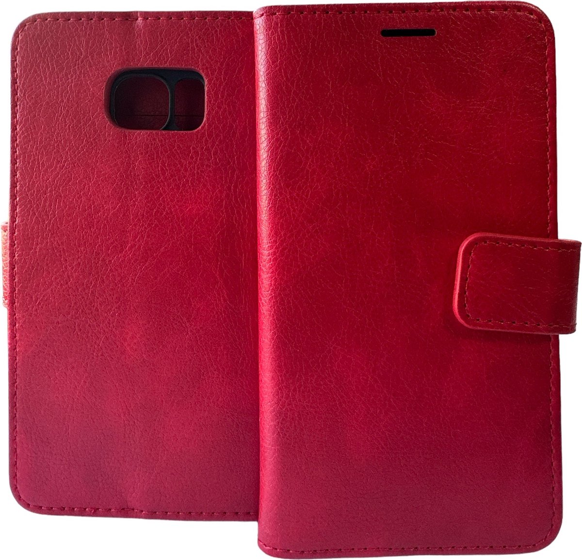 Portemonnee Book Case Hoesje Geschikt voor: Samsung Galaxy S6 Edge - Rood