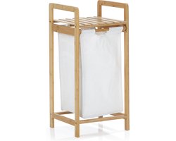 LUMALAND bamboe wasmand - 33 x 33 x 73 cm - wit