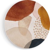Artaza Forex Muurcirkel Abstracte Kunst van Cirkels - 50x50 cm - Klein - Wandcirkel - Rond Schilderij - Muurdecoratie Cirkel