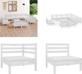 vidaXL 12-delige Loungeset massief grenenhout wit - Pallet Loungeset - Pallet Loungesets - Pallet Loungebank - Loungeset