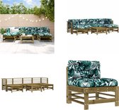 vidaXL 7-delige Loungeset met kussens geïmpregneerd grenenhout - Loungeset - Loungesets - Lounge Set - Tuinset