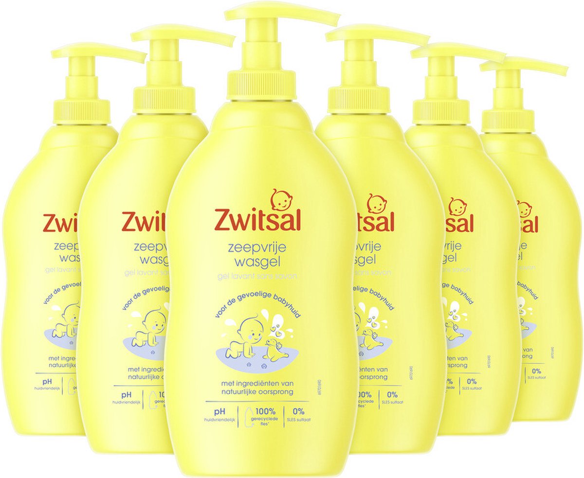 Goedkoopste Zwitsal - Zeepvrije Wascreme - 6 x 400ml - Voordeelverpakking