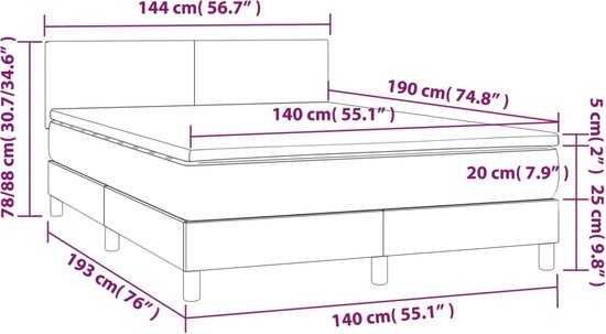 vidaXL Boxspring avec matelas Velours Rose 140x190 cm - Boxspring - Sommiers - Lit - Meubles de couchage
