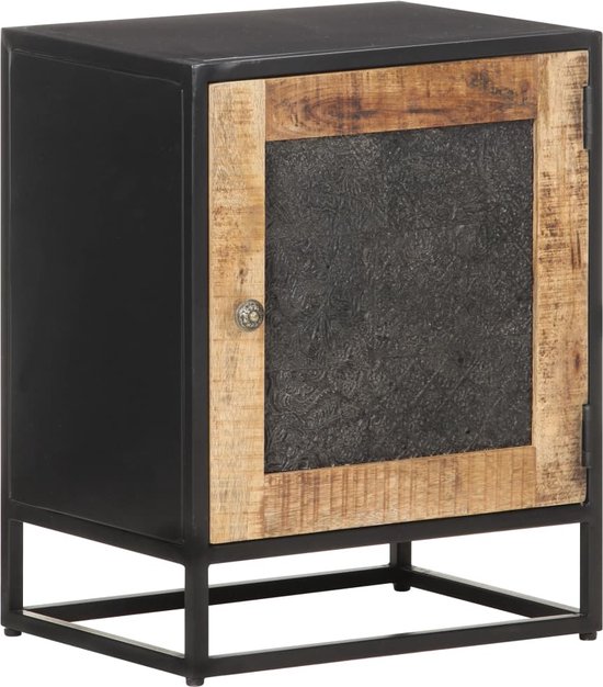 vidaXL Nachtkastje 40x30x51 cm massief ruw mangohout