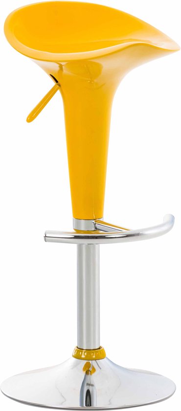 CLP Saddle Barkruk - Verstelbaar - Voetsteun - Kunststof - geel