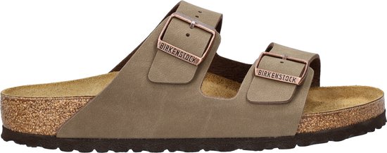 Birkenstock - maat 45- Arizona Slippers Mocha Regular-fit | Bruin | Imitatieleer