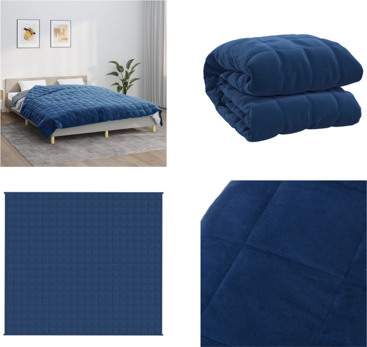 vidaXL - Verzwaringsdeken - 200x225 - cm - 9 - kg - stof - blauw