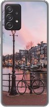 Geschikt voor Samsung Galaxy A53 5G hoesje - Amsterdam in de schemering - Siliconen Telefoonhoesje