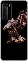 Telefoonhoesje Geschikt voor Huawei P40 Pro hoesje - Adelaar - Vogel - Veren - Siliconen Telefoonhoesje