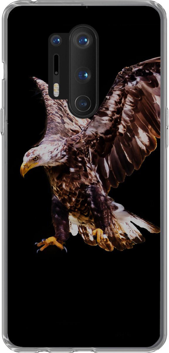 Telefoonhoesje Geschikt voor OnePlus 8 Pro hoesje - Adelaar - Vogel - Veren - Siliconen Telefoonhoesje Telefoonhoesje