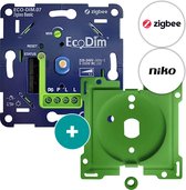 EcoDim Zigbee led dimmer, ECO-DIM.07 Zigbee Basic, druk/draai, inbouw, Touchlink, 0-200W LED, voor Niko