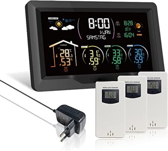 BRESSER Draadloos weerstation MeteoTemp HZ antraciet | 7004230