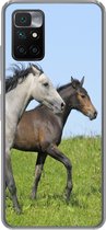 Coque Xiaomi Redmi 10 - Paarden - Animaux - Herbe - Coque de téléphone en Siliconen