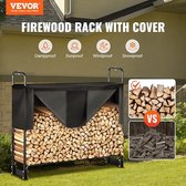 Brandhoutrek - Firewood Rack Metal Firewood Rack for Indoor and Outdoor 132 x 36 x 117 cm