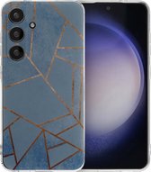 iMoshion Hoesje Geschikt voor Samsung Galaxy S24 Hoesje Siliconen - iMoshion Design hoesje - Meerkleurig / Blue Graphic