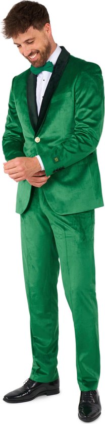 OppoSuits Velvet Verdant - Smoking pour homme avec nœud papillon - Chique - Vert - Taille : EU 50