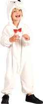 Dieren Kostuum IJsbeer Kinderen - Pluche - Dieren Onesie - Carnaval - Verkleedkleren Kinderen - Wit - Maat 104