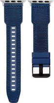 Hybride nylon-siliconen bandje - geschikt voor Apple Watch Series 1/2/3/4/5/6/7/8/Ultra/Ultra 2/SE met case size 42 mm / 44 mm / 45 mm / 49 mm - blauw