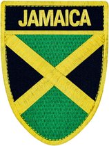 Jamaica schildvlag geborduurde patch met haak- en lusbanden