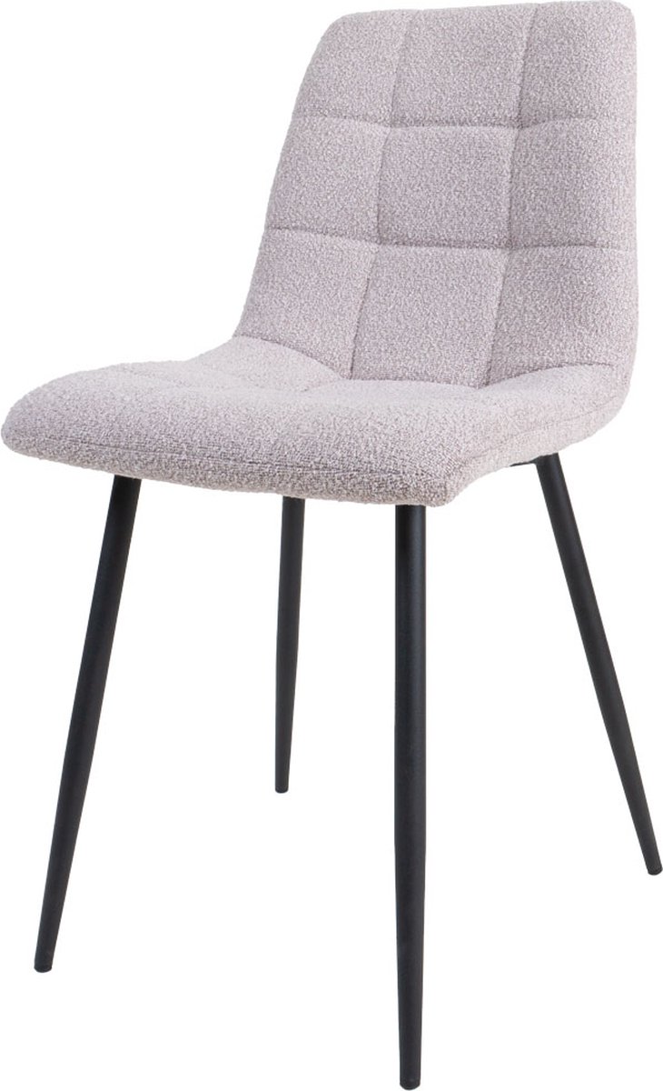 Home67 Eetkamerstoel Jenna - Bouclé - Naturel - Moderne Kuipstoel in Hotel Chique / Scandinavische Stijl Natural