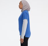 New Balance Short Sleeve Dames Sportshirt - Blauw AGATE - Maat S