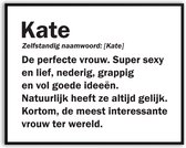 Kate Woordenboek Grappig Fotolijst met glas 50 x 70 cm - Cadeau - Kado - Schilderij - Muur - Verjaardag - foto - Poster - incl ophangsysteem