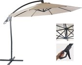 Cosmo Casa Deluxe Zweefparasol - Parasol - Rond Ø 3m - Polyester - Aluminium/Staal - 14kg - Roomwit - Zonder Stand
