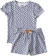 Pyjama Filles Little Label Taille 170-176 - bleu, blanc - Katoen BIO doux - Pyjama short été 2 pièces fille - Hartjes