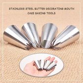 4 STKS Grote Piping Nozzle Tip Set, Rvs Icing Piping Tips Cake Pijpen Nozzles Tips Kit voor DIY Cookie Cream Cupcake Decor